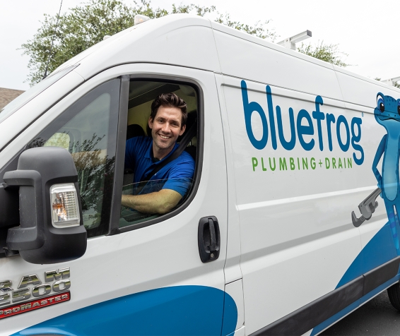 Square-BF Van Side 2 Bluefrog plumbing van